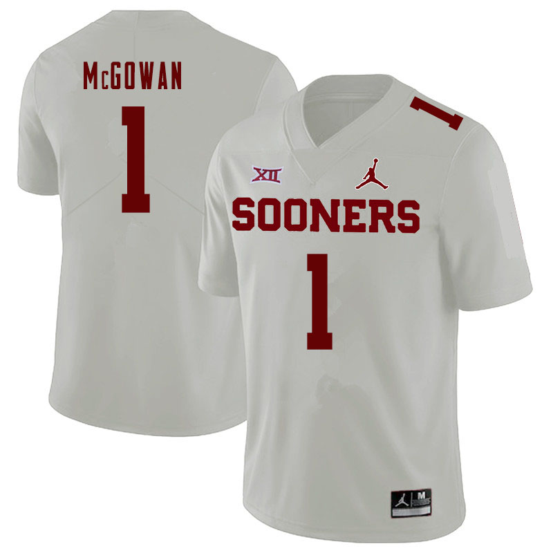 Jordan Brand Men #1 Seth McGowan Oklahoma Sooners College Football Jerseys Sale-White - Click Image to Close